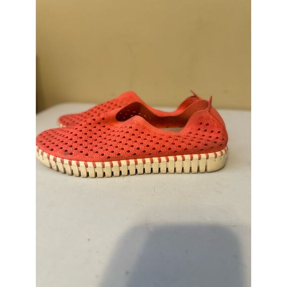 Ilse Jacobsen Hornbæk Tulip Laser-Cut Comfort Slip On Shoes Orange Size 39 - Picture 6 of 9